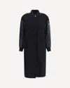 Pinko Long Coat In Wool-blend Cloth And Technical Satin In Black