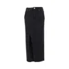 Pinko Jupe Longue Fendue En Denim Noir In Black