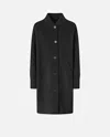 Pinko Long Double Cloth Coat In Black