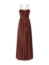 Pinko Pleated Maxi Dress With Spaghetti Straps