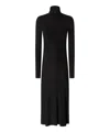 Pinko Robe Longue En Maille Côtelée De Cachemire Mélangé In Black