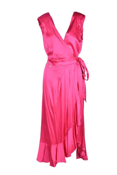 Pinko Long Dress - Fuchsia In Multi