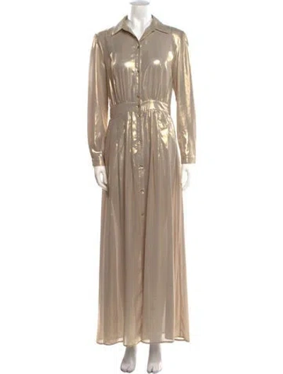 Pre-owned Pinko Long Dress In Gold