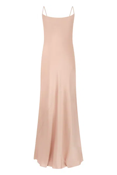 Pinko Long Dress In A Blend Of Acetate And Polyester In Pink