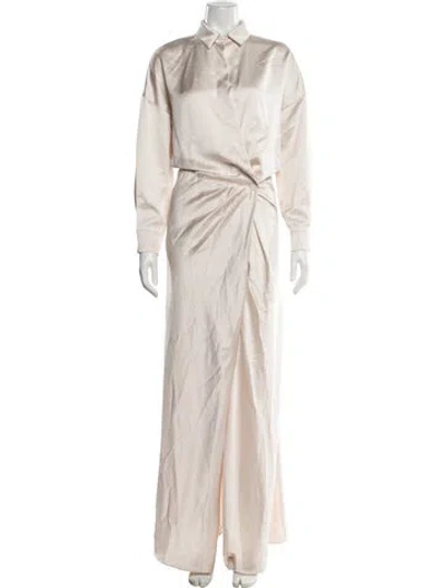 Pre-owned Pinko Long Dress In Neutral