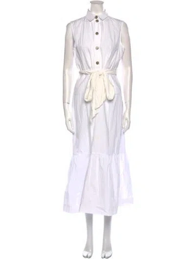 Pre-owned Pinko Long Dress In White