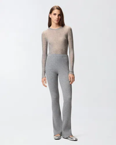 Pinko Pantaloni Lunghi Svasati In Maglia In Gray