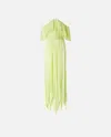 Pinko Long Formal Dress In Light Pleated Jersey In Pale Green