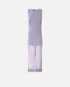 Pinko Long Formal Dress In Linen And Organza In Viola Gesso
