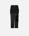 Pinko Long Georgette Skirt With Pockets In Limo Black