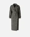 Pinko Long Herringbone Cloth Coat In Multi