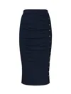 Pinko Long Knitted Skirt With Hooks In Blue