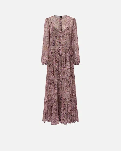 Pinko Paisley-print Tiered Maxi Dress In Multi