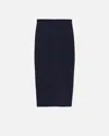 Pinko Side-slit Long Skirt In Total Eclipse Blue