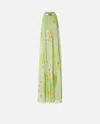 Pinko Robe Longue Plissée À Imprimé Floral In Mult. Green/yellow/white