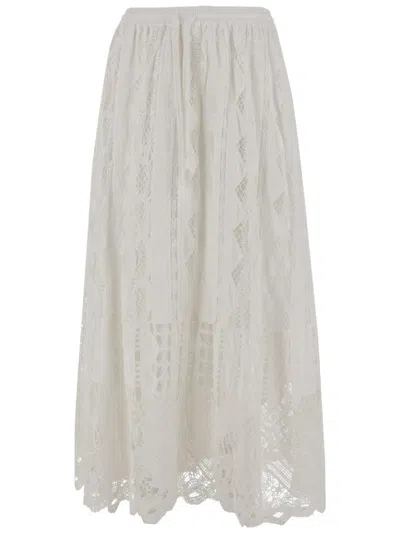 PINKO PINKO LONG SANGALLO SKIRT WITH PLEATED DESIGN