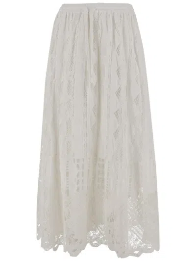 PINKO LONG SANGALLO SKIRT WITH PLEATED DESIGN
