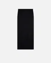 Pinko Long Satin Skirt With Rear Slit In Noir Limousine