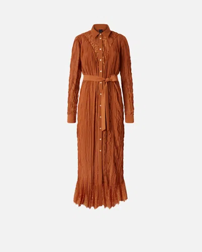 PINKO LONG SHIRT DRESS WITH LACE DETAILING
