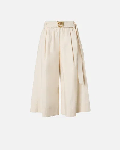 Pinko - Long Shorts With Love Birds Buckle - 48 In Neutral