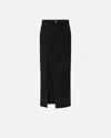 Pinko Jupe Longue Fendue En Denim Noir In Limo Black