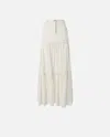 Pinko Long Skirt In Canvas And Cotton Voile