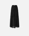 Pinko Long Skirt In Canvas And Cotton Voile