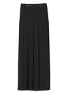 Pinko Long Skirt With Pleated Detail In Black