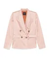Pinko Tailored Double-breasted Jacket With Gold-tone Buttons In Pink