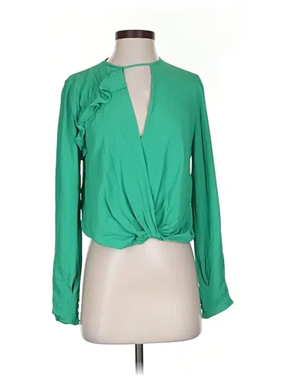 Pre-owned Pinko Long Sleeve Blouse In Green