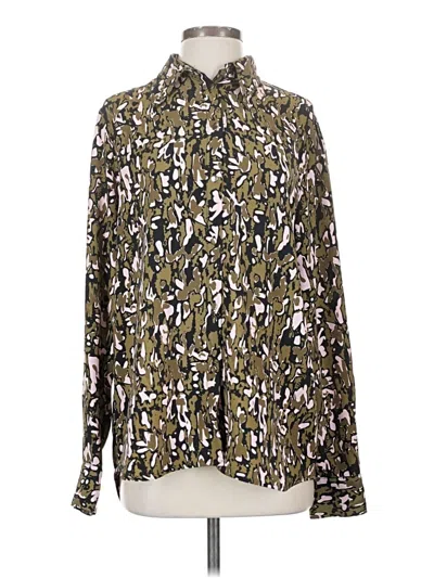 Pre-owned Pinko Long Sleeve Blouse In Green