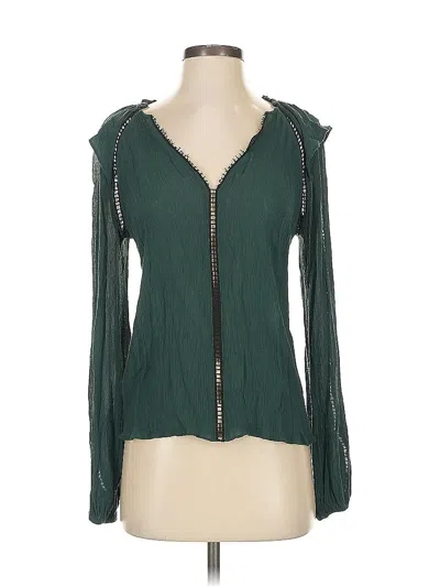 Pre-owned Pinko Long Sleeve Blouse In Green
