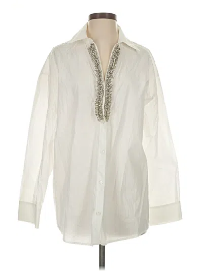 Pre-owned Pinko Long Sleeve Blouse In White