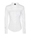Pinko Tailored White Poplin Shirt With Corset Effect In White