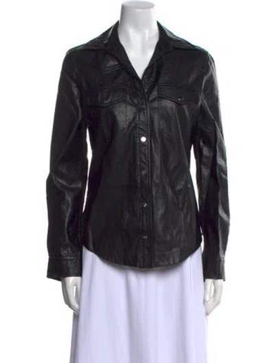 Pre-owned Pinko Long Sleeve Button-up Top W/ Tags In Black