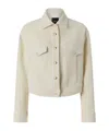 Pinko Textured Tweed Jacket With Golden Buttons In White