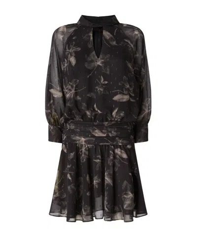 PINKO PINKO FLORAL PRINTED THREE-QUARTER SLEEVED DRESS