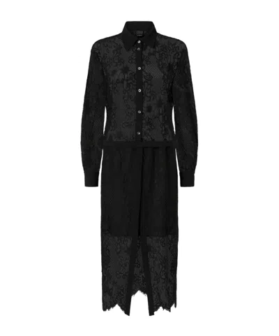 Pinko Long Sleeve Dress In Black