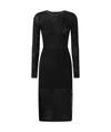 Pinko Fitted Lace Dress With Open Back In Black