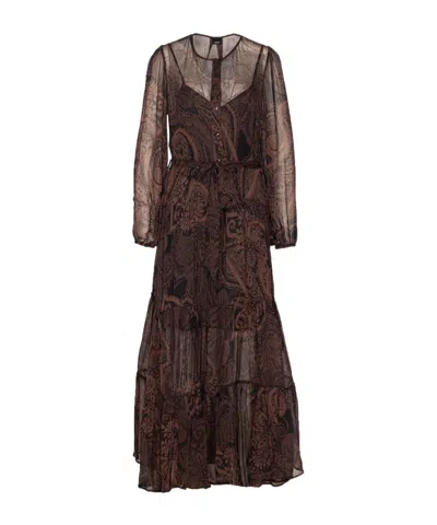 Pinko Long Sleeve Dress In Multi