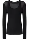 Pinko Light Gauze Long-sleeved Sweater In Black