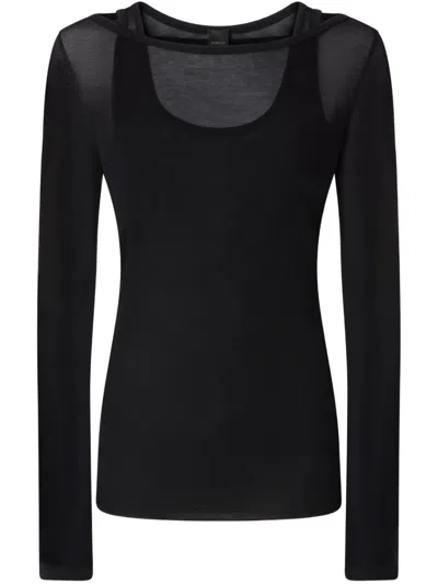 PINKO LONG-SLEEVE GAUZE T-SHIRT