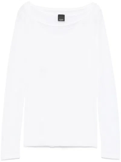 Pinko Long-sleeve Gauze T-shirt In White