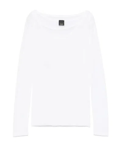 PINKO PINKO BOAT-NECK LONG-SLEEVED GAUZE T-SHIRT