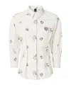 Pinko Poplin Shirt With All-over Print In White