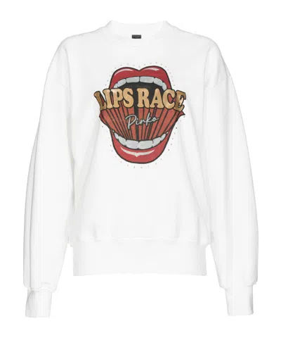 Pinko Long Sleeve Sweatshirt In White
