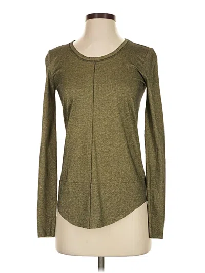 Pre-owned Pinko Long Sleeve Top Green Crew Neck Tops