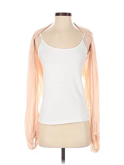 Pre-owned Pinko Long Sleeve Top White Cold Shoulder Neckline Tops