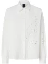 Pinko Chemise Avec Broderie Anglaise Et Cristaux In White