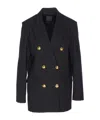 Pinko Double Breasted Jacket Gold Tone Buttons In Black